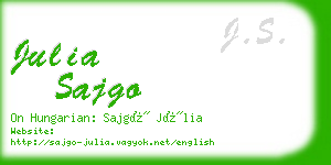 julia sajgo business card